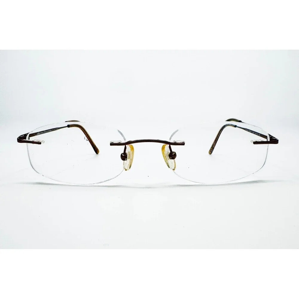 Brooks Brothers Eyeglasses Mens Brown Titanium Rimless BB369T 49-19-135